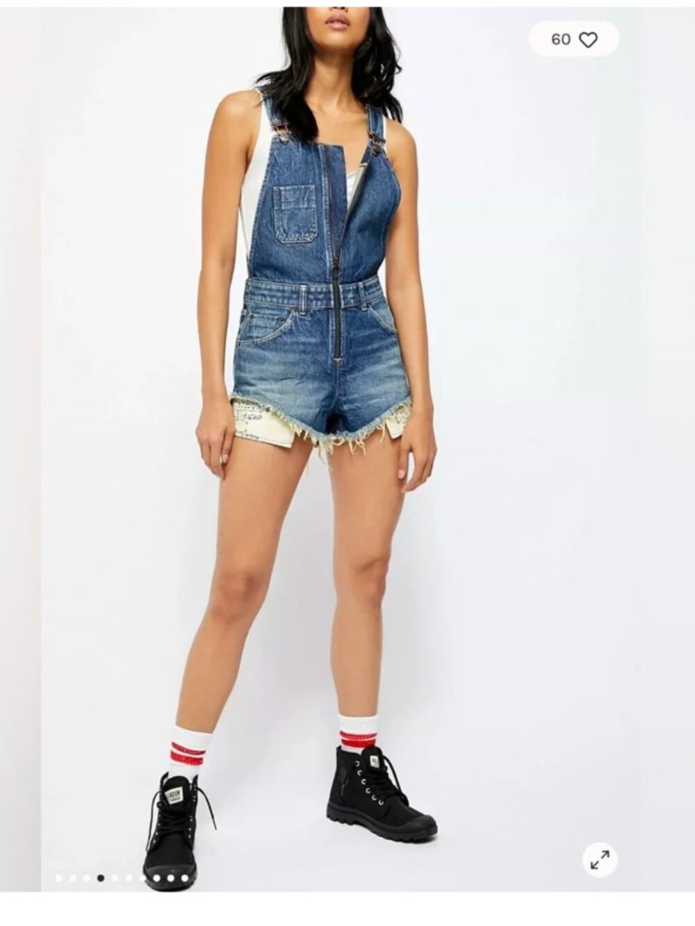 Free People Sunkissed Short Overalls, Sz 4 NWT